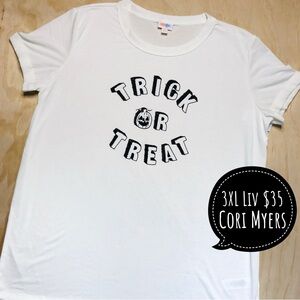 LuLaRoe White 'Trick or Treat' Short Sleeve Tee